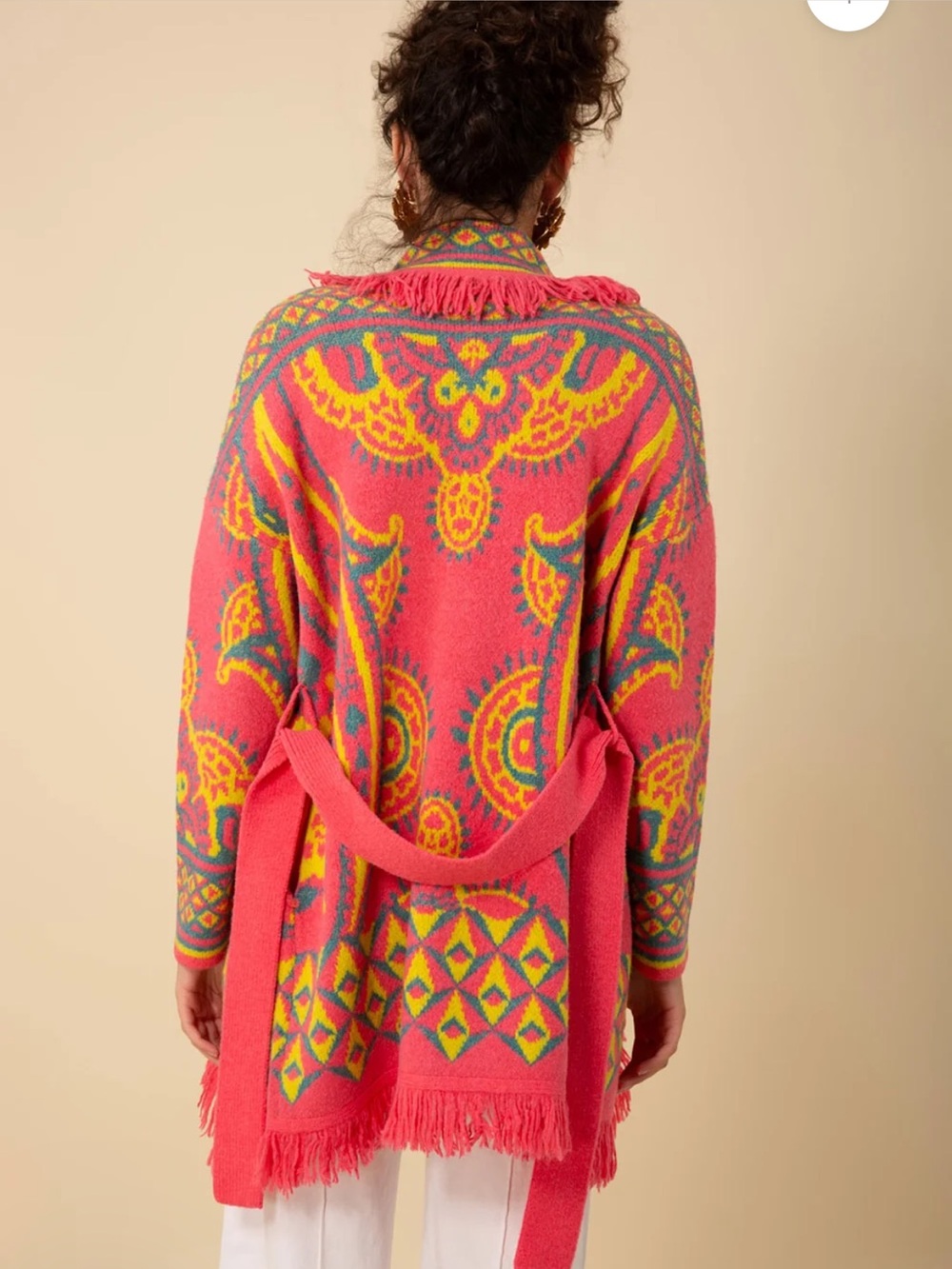 Hale Bob Bright Pink Alessandra Cardigan Size Large EUC - Picture 2 of 8